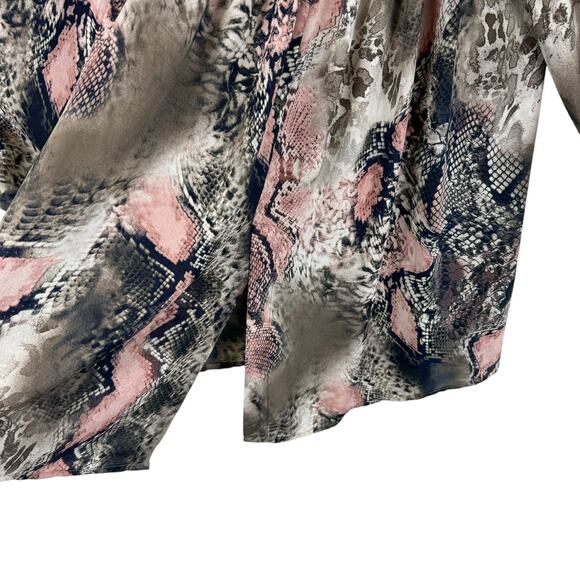 Ariella Colorful Snakeskin Print Balloon Sleeve Off Shoulder Top Made In USA L - Picture 3 of 5